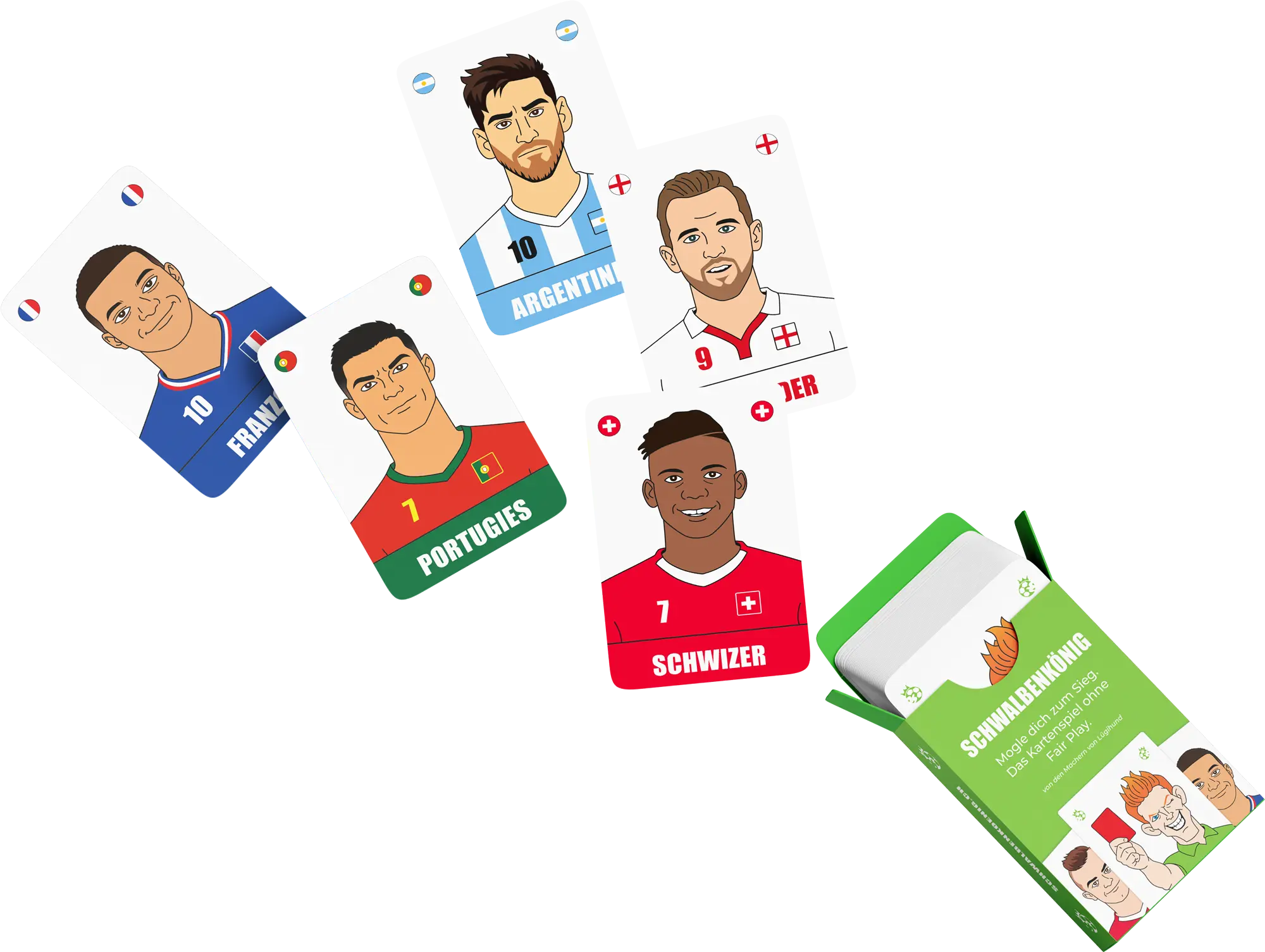 Schwalbenk&ouml;nig Kartenspiel mit Fussball-Legenden aus der Schweiz